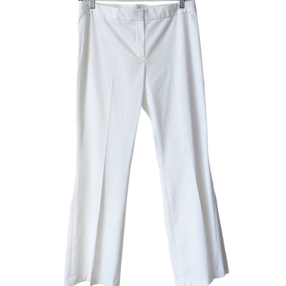ELIE TAHARI White Cotton Stretch Wide Leg Pants size 12 NWOT - Picture 1 of 9